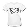 Skeleton Hands Love Heart Boobs T-shirt Design For Women view 1