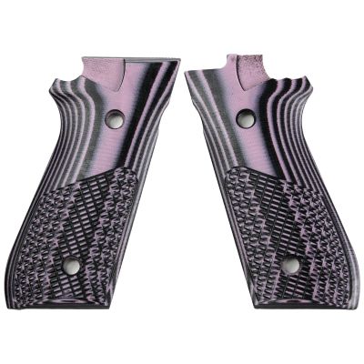 StonerCNC Half Checker G10 Grips Will Fit Taurus PT92 PT 92 with Decocker (Lavender Black)