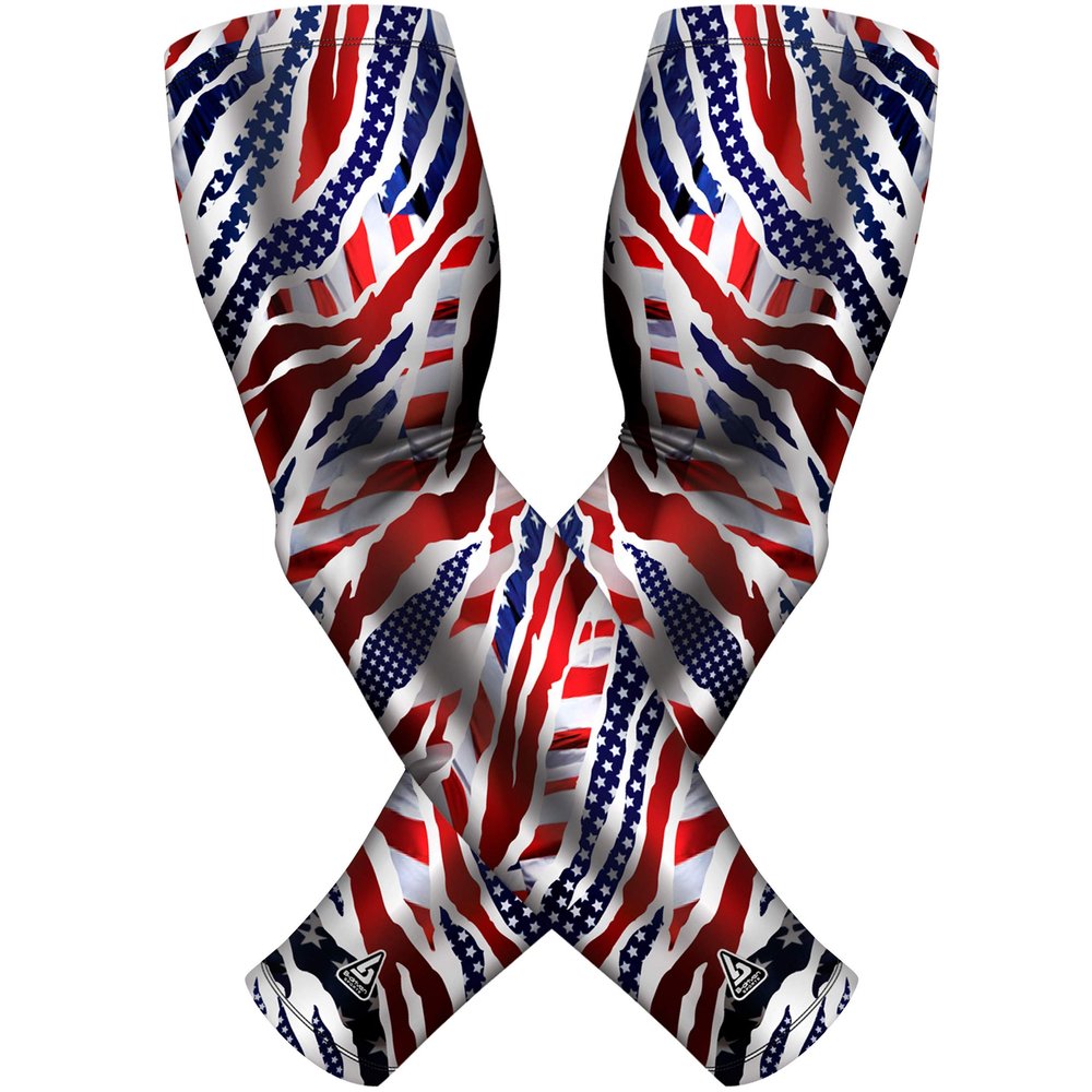 B-Driven Sports Premium Pro-Fit Compression Arm Sleeves for Men Women & Youth 44 Graphic Designs Improve Circulation Reduce Muscle Fatigue Enhance Performance for Baseball Football & More (1 Pair)