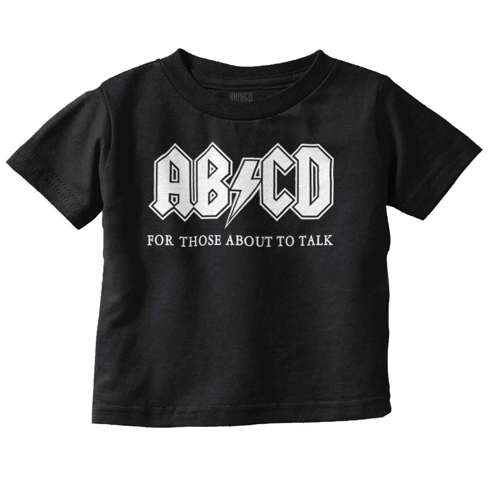 ABCD Lightning Bolt Lil Rocker Music Toddler Boy Girl T Shirt Black