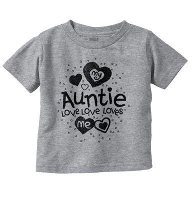 Auntie Loves Me Adorable Cute Niece Youth T Shirt Tee Girls