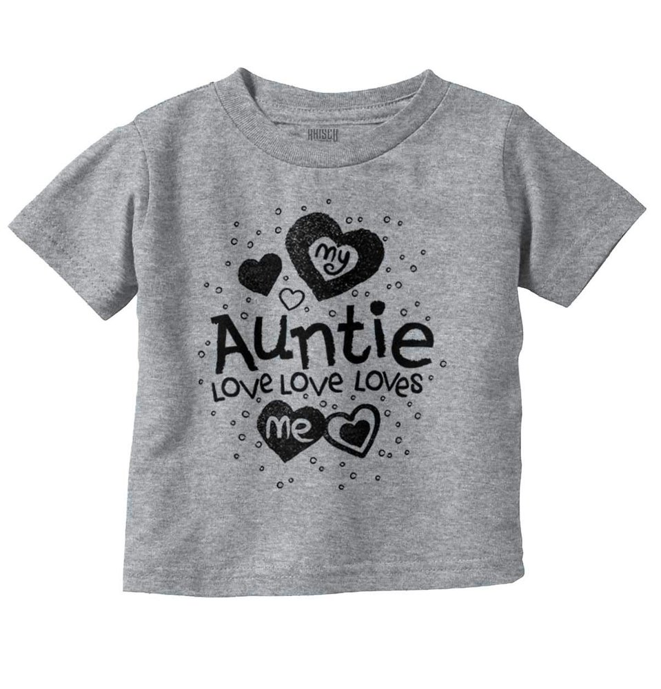 Auntie Loves Me Adorable Cute Niece Youth T Shirt Tee Girls