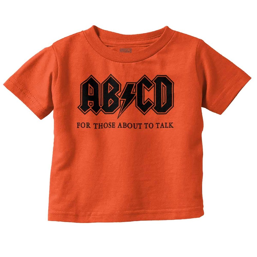 ABCD Lightning Bolt Lil Rocker Music Toddler Boy Girl T Shirt Orange