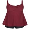 Hilor Womens Plus Size Tankini Swimsuits Flattering Two Piece Bathing Suits Loose Fit Swimwear with Shorts Burgundy 24 view 4