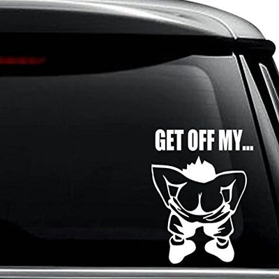 Get Off My Ass Tailgaters Decal Sticker For Use On Laptop, Helmet, Car, Truck, Motorcycle, Windows, Bumper, Wall, and Decor Size- [12 inch] / [30 cm] Tall / Color- Gloss Black