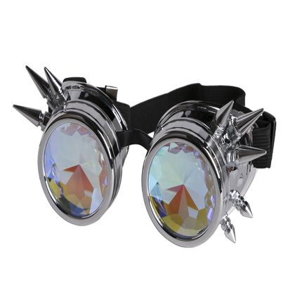 Arsimus Steampunk Kaleidoscope Glasses (Silver, Kaleidoscope)