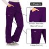 Cherokee Women's Mid Rise Straight Leg Pull-on Pant, X-Small Petite, Eggplant view 4