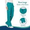 WW Revolution by Cherokee Women's Mid Rise Moderate Flare Drawstring Pant Petite, Teal Blue, Small Petite view 3