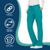 WW Revolution by Cherokee Women's Mid Rise Moderate Flare Drawstring Pant Petite, Teal Blue, Small Petite view 4
