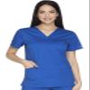 Scrubs for Women Workwear Core Stretch V-Neck Top, Soft Brushed Twill Plus Size WW630, XS, Blue view 1