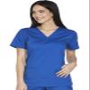 Scrubs for Women Workwear Core Stretch V-Neck Top, Soft Brushed Twill Plus Size WW630, XS, Blue view 2