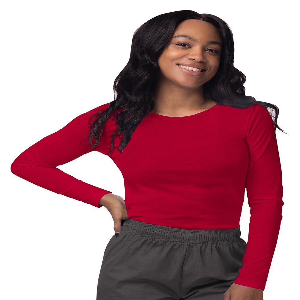 Sivvan Scrubs for Women - Long Sleeve Comfort Underscrub Tee - S8500 - Red - 2X