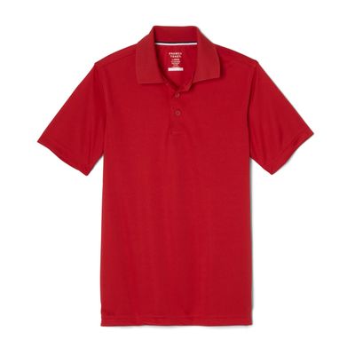 French Toast Boys Short Sleeve Moisture Wicking Stretch Sport Shirt, School Uniforms for Kids and Teens Polo, Red, Large US