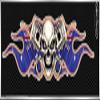 HOT STUFF MERCHANDISE Large US Flag Skull Pistons AUTO Sticker, Large view 1