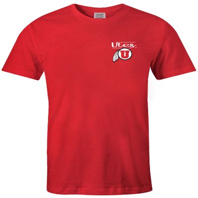 NCAA Utah Utes Adult NCAA Sketchbook Comfort Color Short sleeve T-Shirt, XX-Large,Red