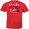 NCAA Utah Utes Adult NCAA Sketchbook Comfort Color Short sleeve T-Shirt, XX-Large,Red view 2