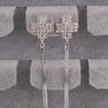 Grace Jun Bridal Silver Plated Rhinestone Crystal Long Tassel Clip on earrings Non Piercing for Women (23) view 3