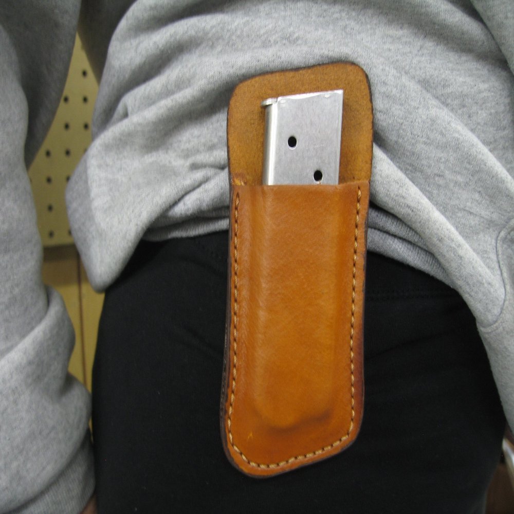 Azula Gun Holsters Ed Brown 1911 45 Leather Clip On OWB Belt Magazine Mag Pouch CCW TAN USA