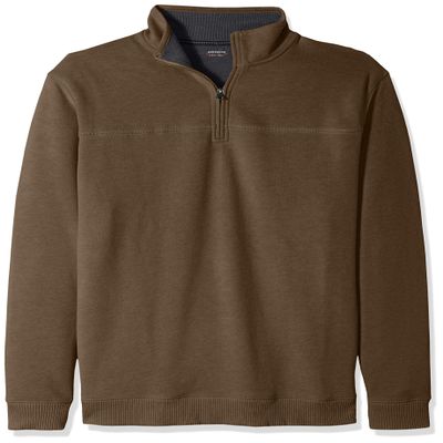 Arrow 1851 Men's Tall Saranac Long Sleeve 1/4 Zip Sueded Fleece Pullover, bungee cord, 3X-Large Big