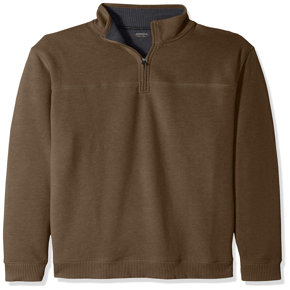 Arrow 1851 Men's Tall Saranac Long Sleeve 1/4 Zip Sueded Fleece Pullover, bungee cord, 3X-Large Big