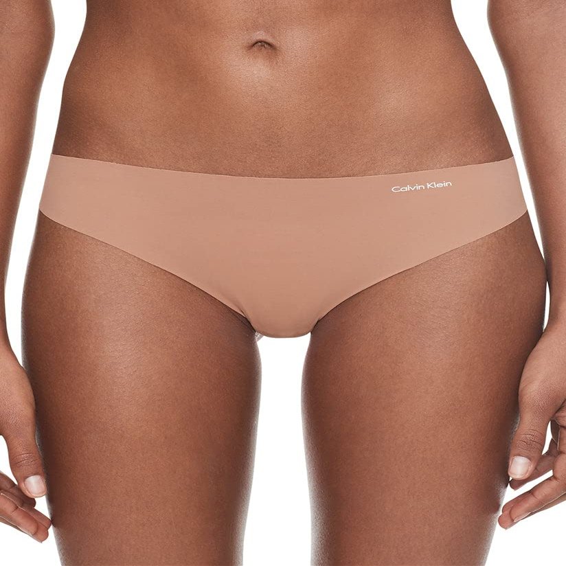 Calvin Klein Women's Invisibles Line Thong Panty, Bronzed, X-Large