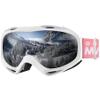 OutdoorMaster OTG Ski Goggles - Over Glasses Ski/Snowboard Goggles for Men, Women & Youth - 100% UV Protection (White Frame + VLT 11.5% Grey Lens) view 1