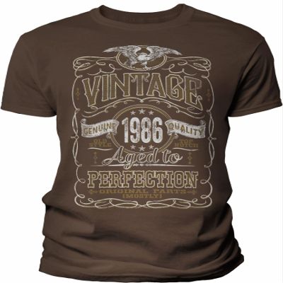 40th Birthday Gift Shirt for Men - Vintage 1986 Aged to Perfection - Brown-005-2X