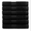 BY LORA Terry Cotton Hand Towels, Black, Set of 6 view 1