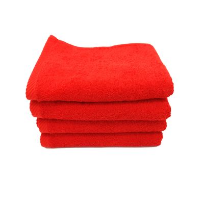 BY LORA Super Absorbent Terry Cotton Gym & Yoga Towel  Soft, Quick-Dry Towel for Workout, Exercise, and Fitness - Red, Set of 4