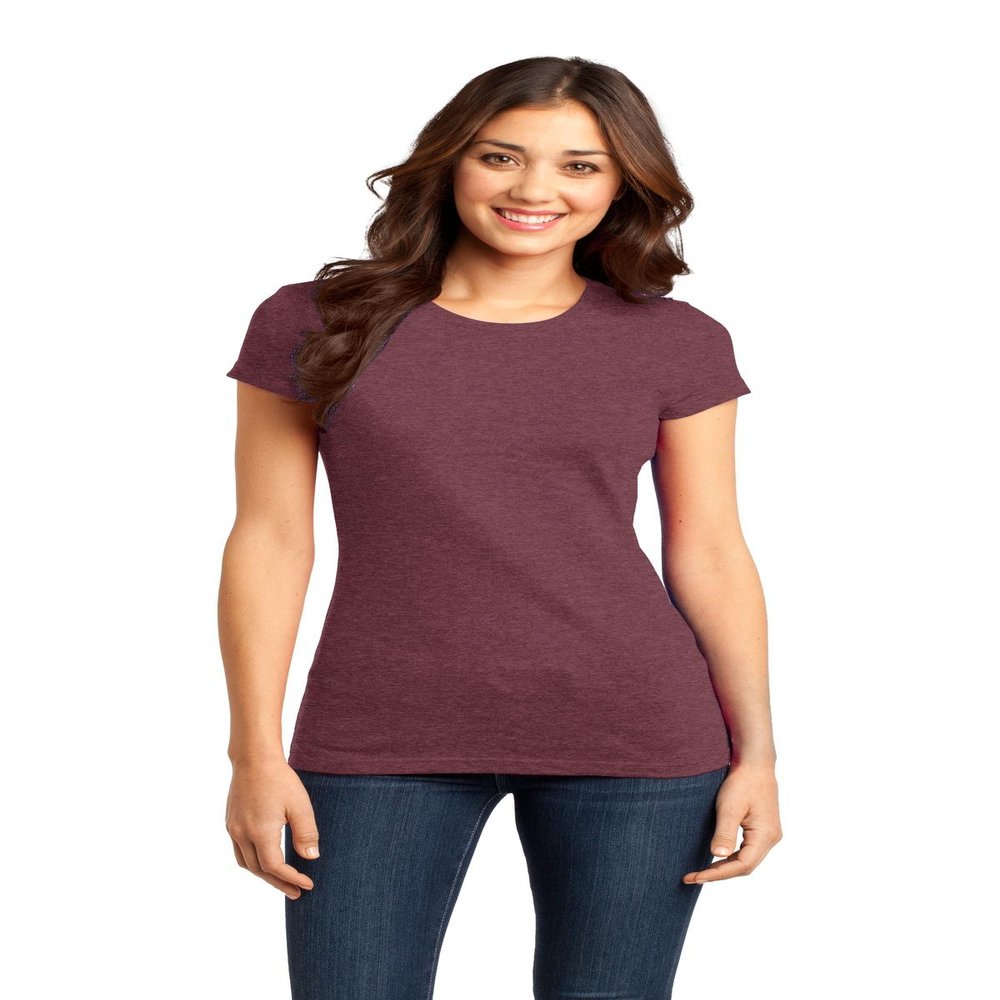 District Women's Fitted Very Important Tee XS Heathered Cardinal