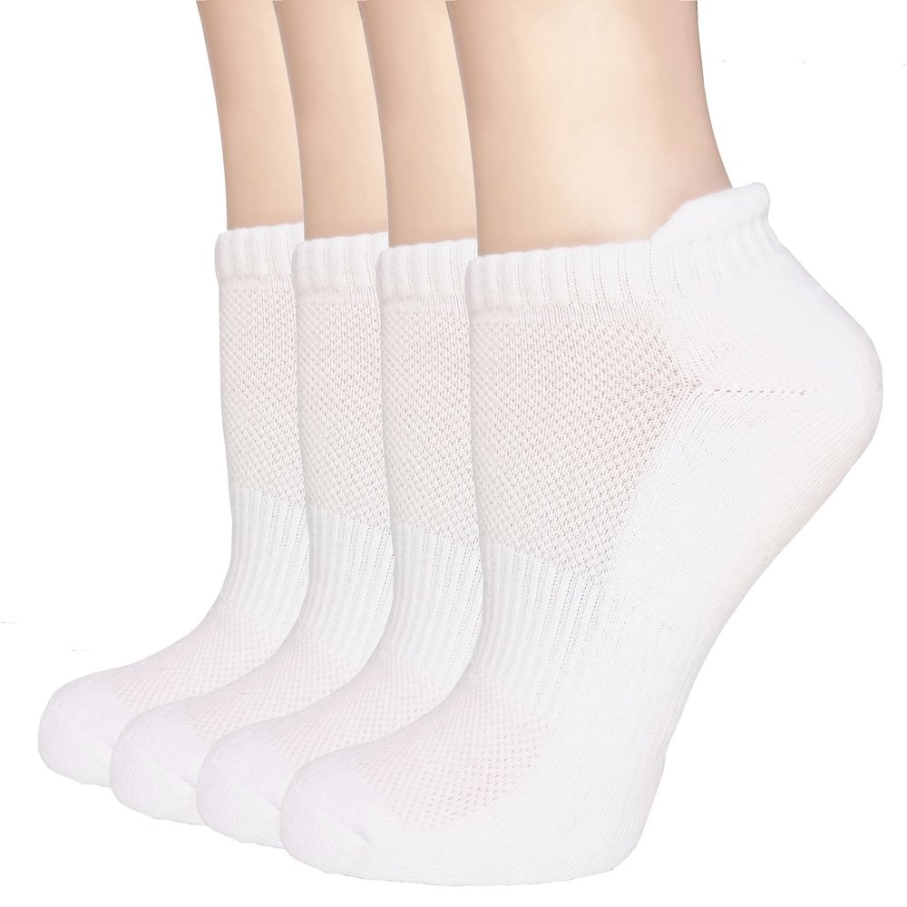 FORMEU Women's Ankle Athletic Socks Cushioned Low Cut Tab Running Socks 4 Pack