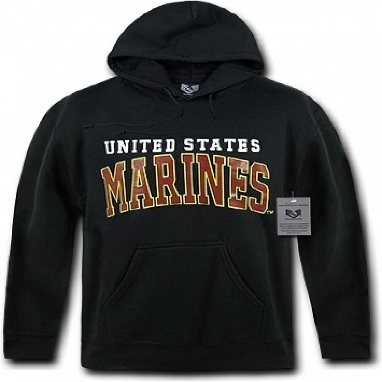Rapiddominance US Marines Pullover Hoodie, Black, Large