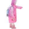 Taiduosheng Children's Kids Teens Jacket Rain Poncho Raincoat Hooded School Bag Cover Rainwear L P Pink view 2