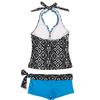 YiZYiF Big Girl's Youth Tie-Dye Swimwear Tankini Halter 2 Pieces Bathing Suit (10, Blue) view 2