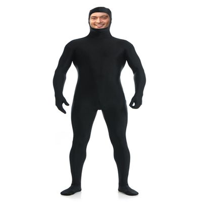 DreamHigh Men's Women's Polyester Spandex Full Body Costume Zentai Suit-Open Face (Black, S)