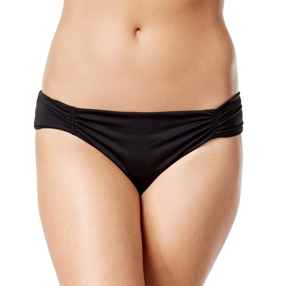 Bar III Tab-Side Cheeky Bikini Bottoms Large Black