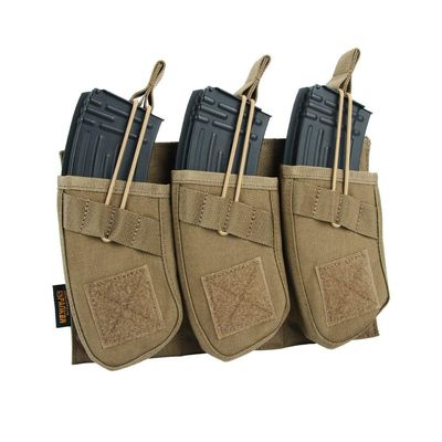 EXCELLENT ELITE SPANKER AK Magazine Pouch Triple Open Top Molle Mag Pouch for AK47 AK74 AR-15 Pmags Magazine(Triple-Coyote Brown)