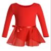 DANSHOW Girls Team Basic Long Sleeve Leotard with Skirt Kid Dance Ballet Tutu Dress(KD3028-M-04) view 1