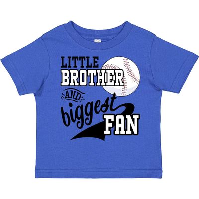 inktastic Little Brother and Biggest Fan- Baseball Family Fan Toddler T-Shirt 3T Royal Blue 2a7dc