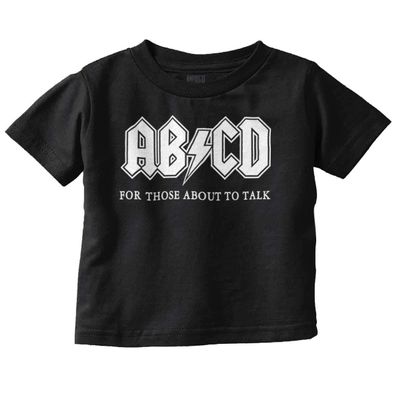 ABCD Lightning Bolt Lil Rocker Music Toddler Boy Girl T Shirt Black