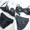 Lefox Women's Lumiere Lace Unlined Balconette Bra and Panty Set - (Black 32A) view 4
