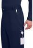 Cherokee Mens Scrub Pants with Cargo Pockets, Two-Way Stretch Modern fit Button Closure with Inside Drawstring Pants - WW140, M, Navy view 2