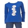 Rebecca Malone Holiday Embellished Long Sleeve Top (Medium, Blue Snowmen) view 1