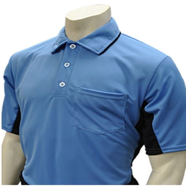 Smitty Major League Style Umpire Shirt - Performance Mesh Fabric (Sky Blue/Black, 4X-Large)