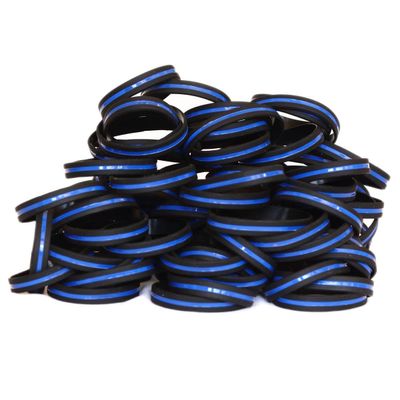 150 Thin Blue Line Silicone Wristbands in Support Memory Police Officer