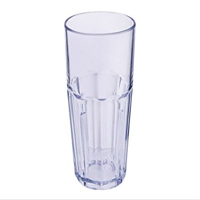 Yanco HA-012 Hawaii Double Rocks Tumbler, 12 oz Capacity, 3.5" Diameter, 4" Height, Plastic, Clear Color, Pack of 72