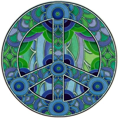 Purplee Peace Sign - Window Sticker / Decal (4.25" X 4.25")