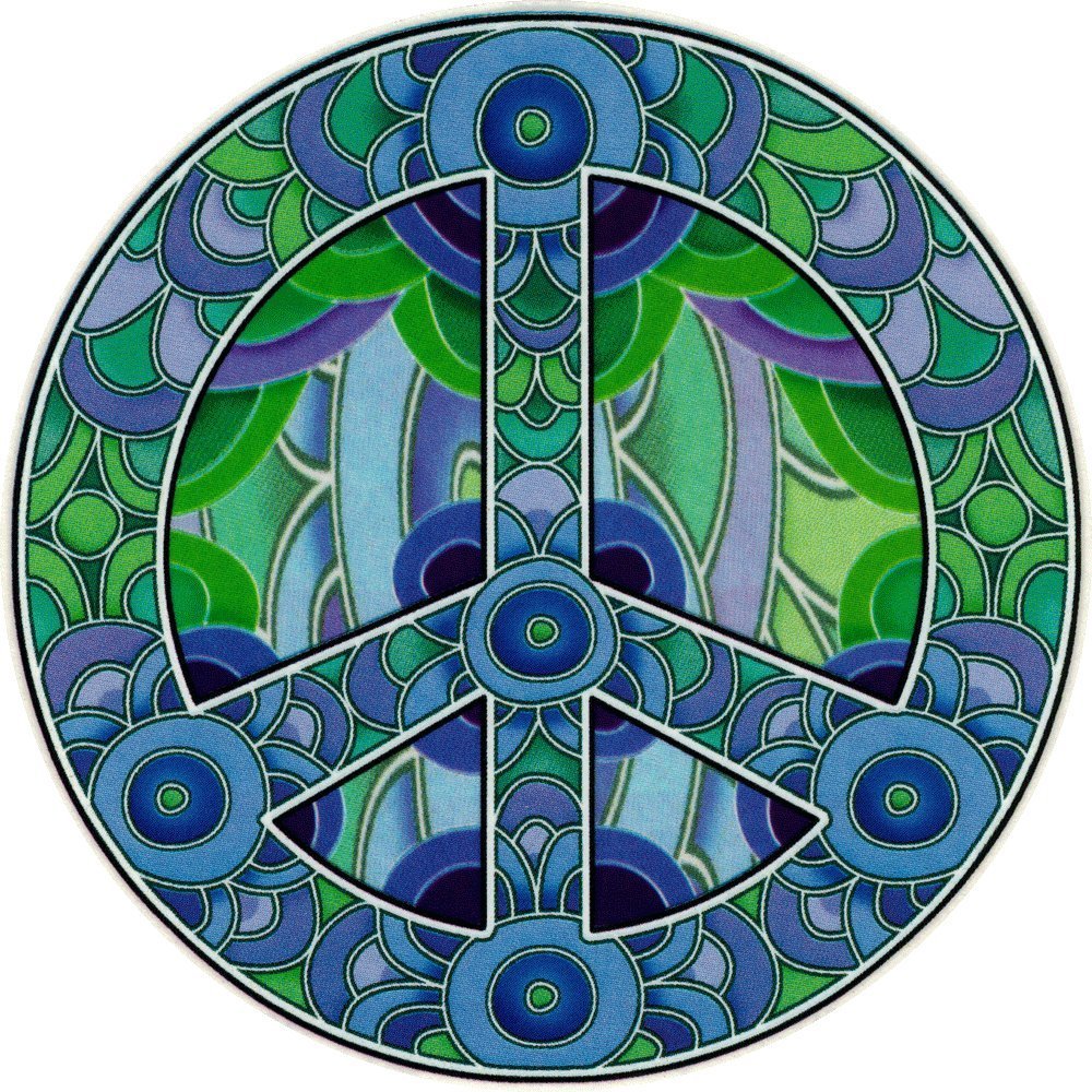 Purplee Peace Sign - Window Sticker / Decal (4.25" X 4.25")