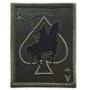 Ace of Spades Grim Reaper Death Card Morale Tactical Skull Skeleton Fastener Patch (Ranger Green) view 1