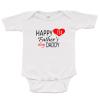 PandoraTees Short Sleeve Onesie w/Happy First Father's Day Daddy, White, 0-3m view 1